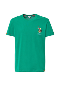 T-shirt a maniche corte in cotone piquet con logo colorato