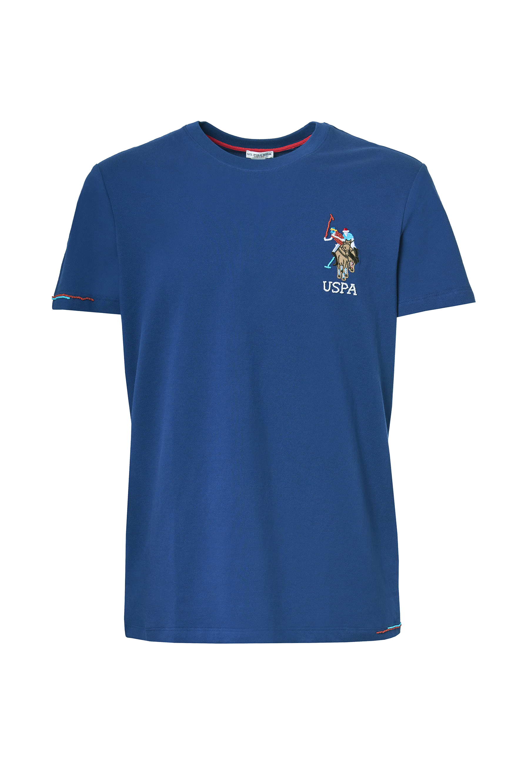 T-shirt a maniche corte in cotone piquet con logo colorato