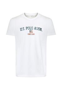 T-shirt girocollo in cotone con stampa frontale U.S. POLO ASSN.