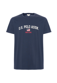 T-shirt girocollo in cotone con stampa frontale U.S. POLO ASSN.