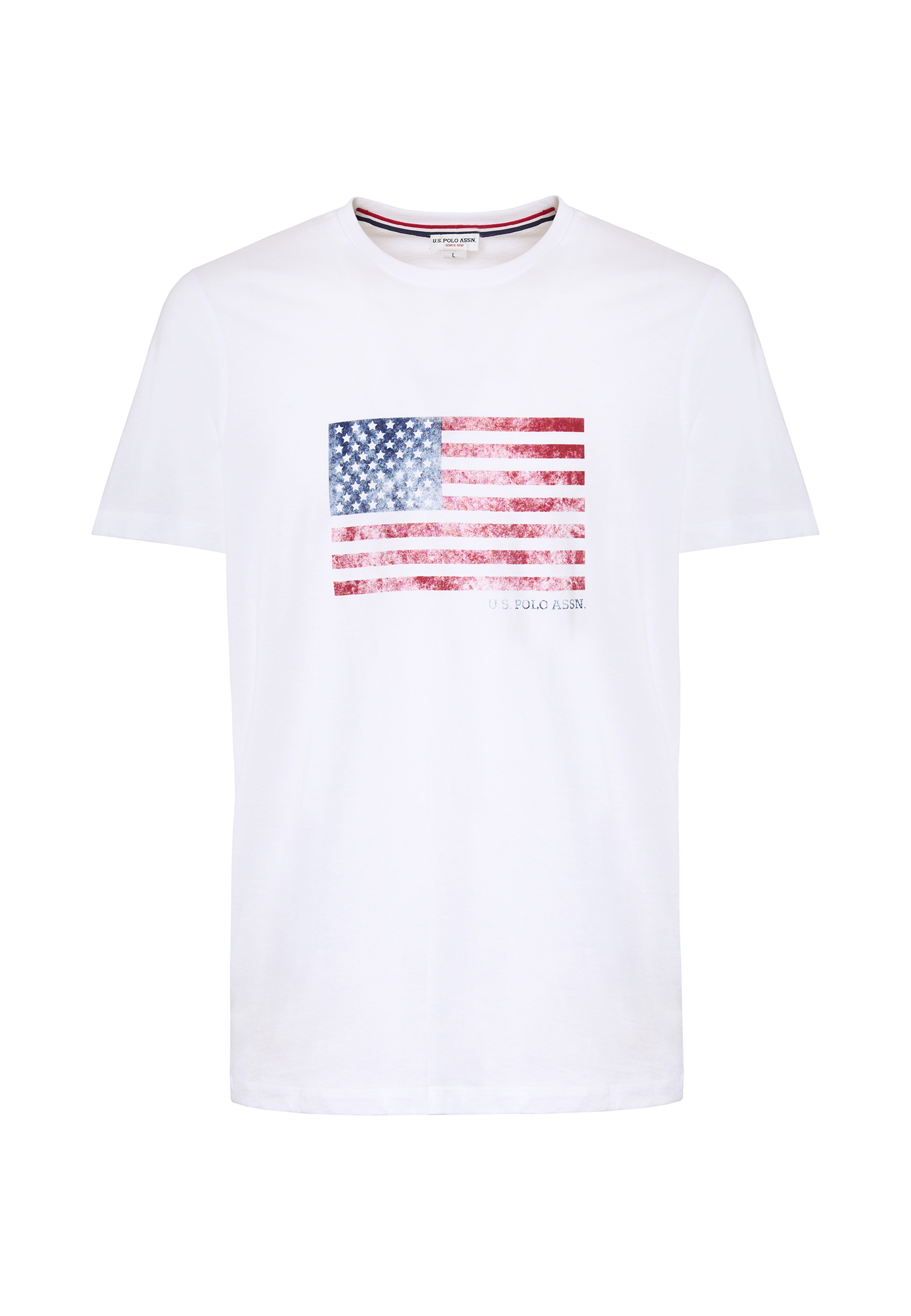 T-shirt a maniche corte in cotone con bandiera