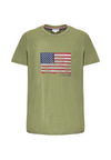 T-shirt a maniche corte in cotone con bandiera