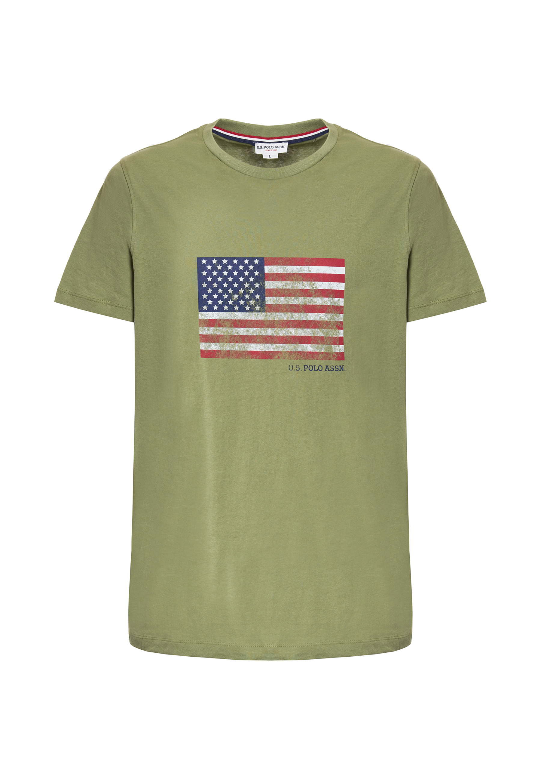 T-shirt a maniche corte in cotone con bandiera