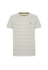 T-shirt a maniche corte a righe in misto cotone e lino