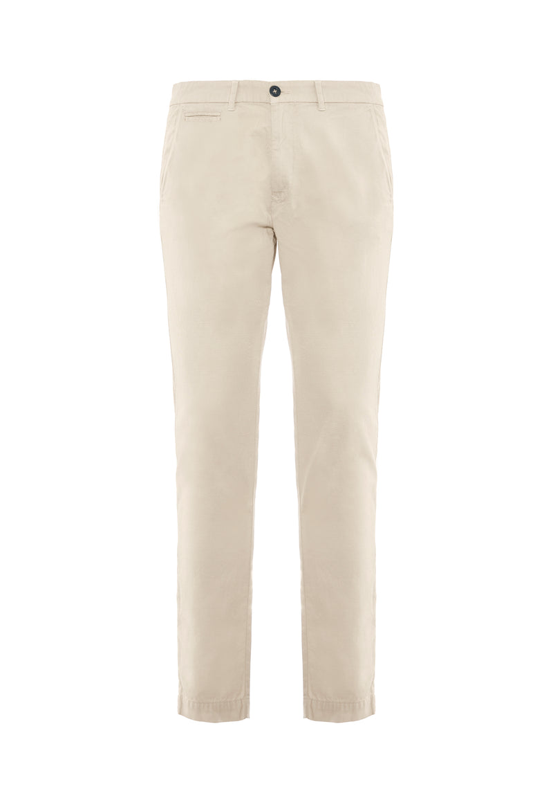 Pantalone chino in misto lino e cotone stretch