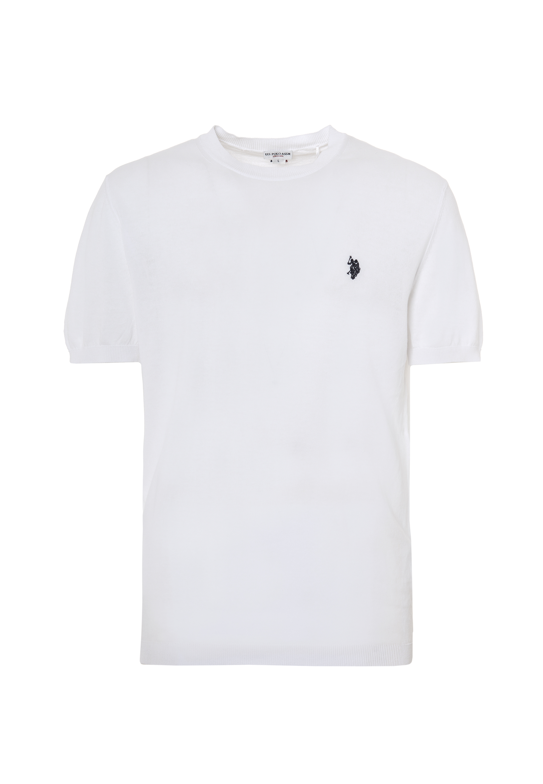 Maglia girocollo a maniche corte in cotone crepe