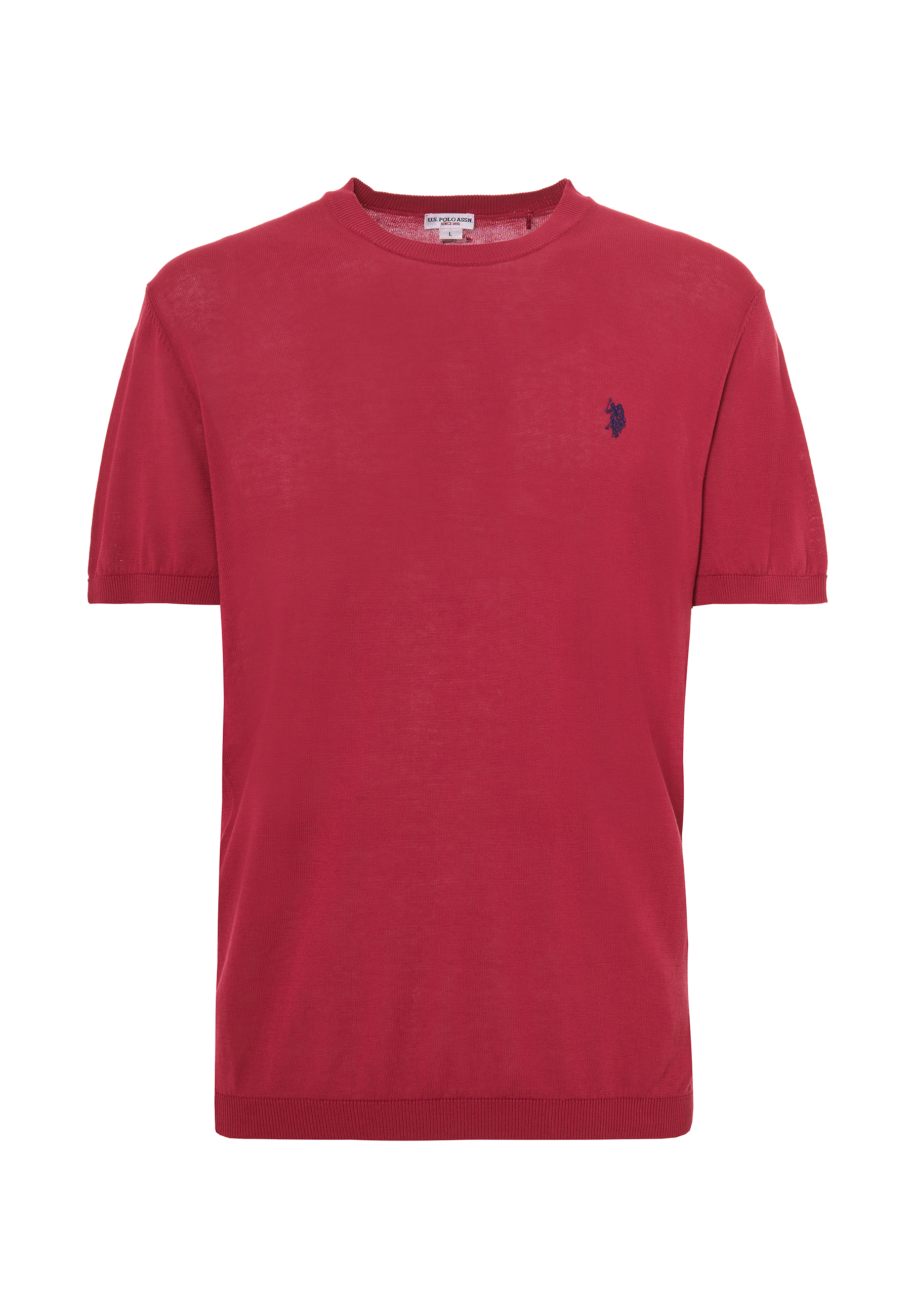 Maglia girocollo a maniche corte in cotone crepe