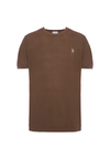Maglia girocollo a maniche corte in cotone crepe