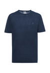Maglia girocollo a maniche corte misto cotone organico e lino