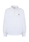 Polo a maniche lunghe in cotone premium quality con logo e bottoni sulle maniche