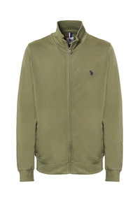 Felpa a collo alto in cotone con chiusura zip