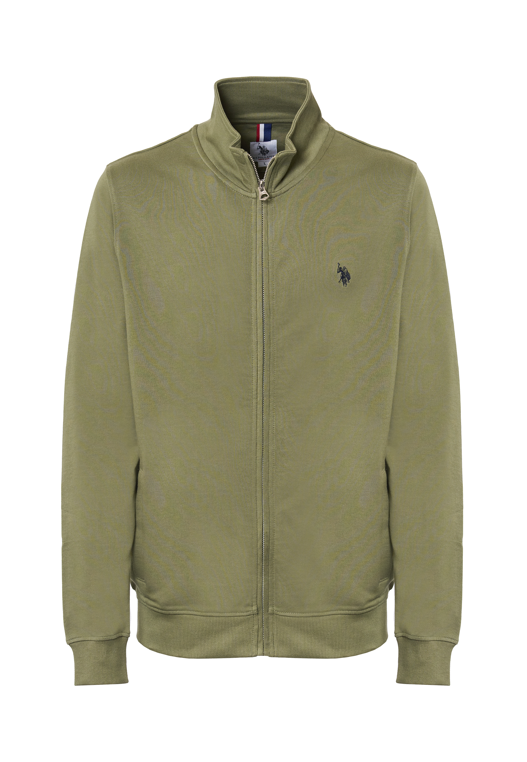 Felpa a collo alto in cotone con chiusura zip