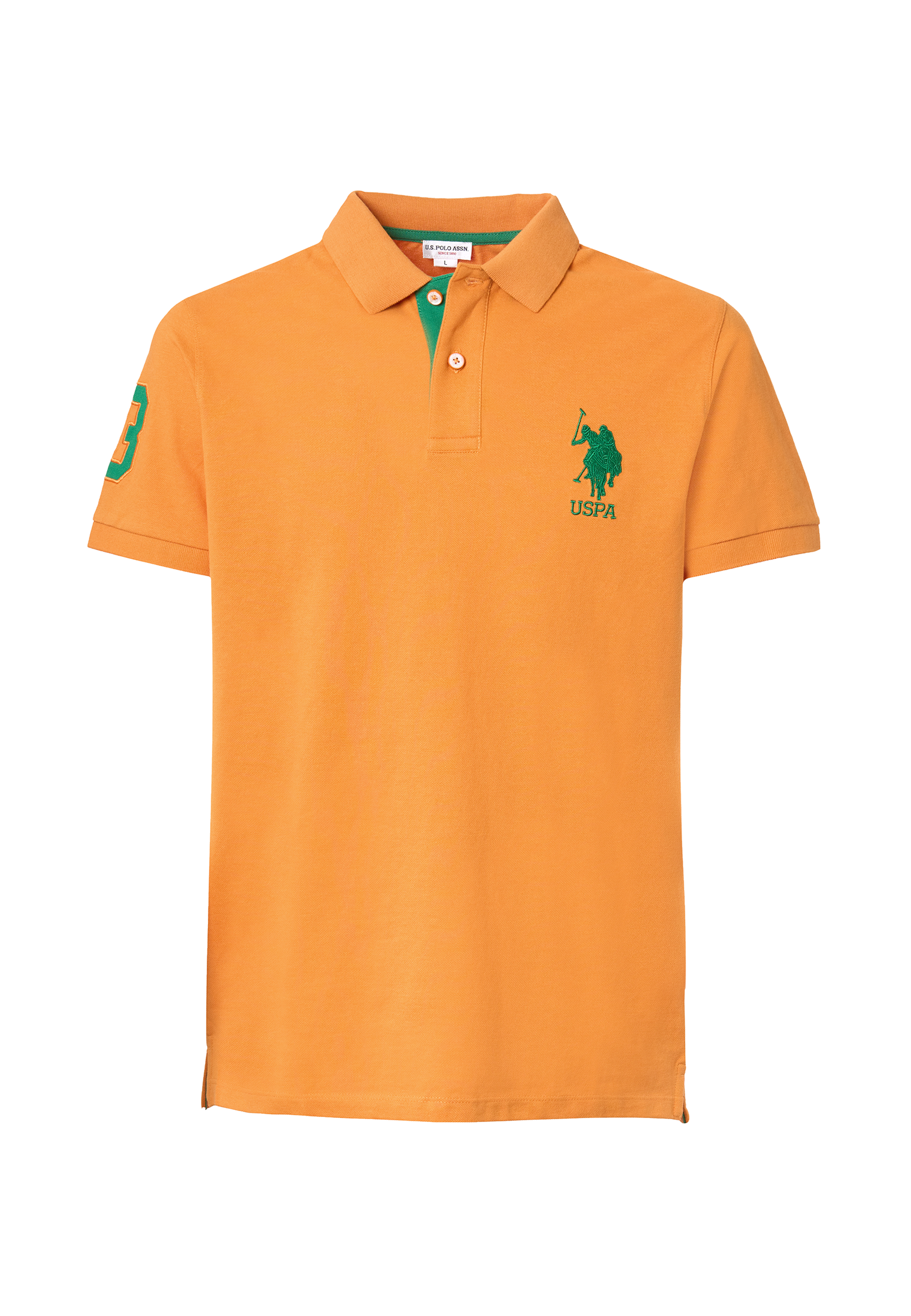 Polo a maniche corte in cotone piquet con logo e numero