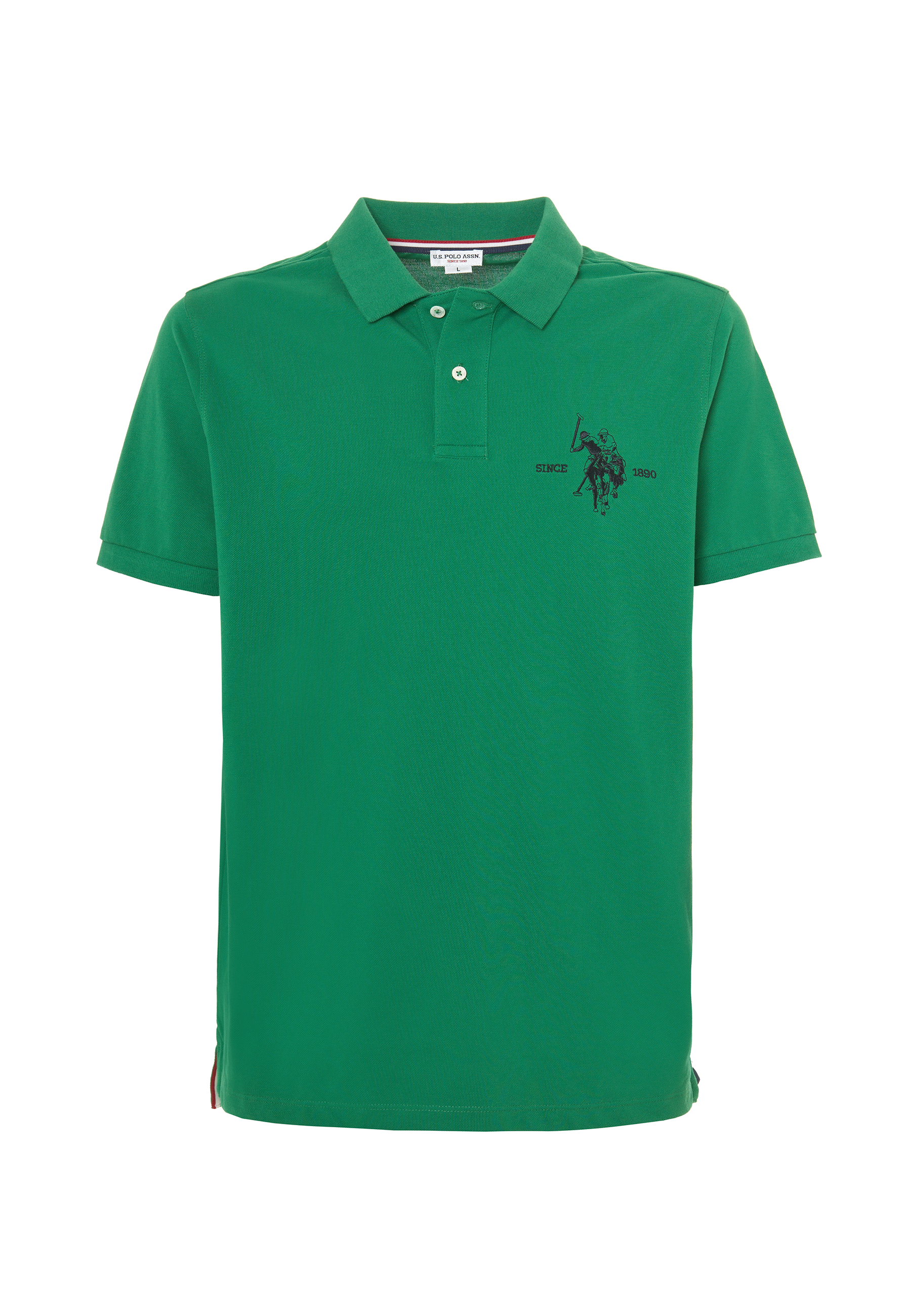 Polo shirt a maniche corte in cotone piquet con logo e sottocolletto colorato