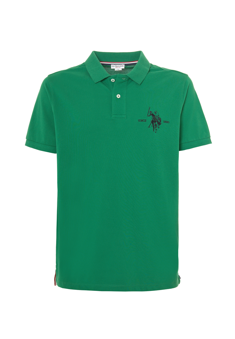 Polo shirt a maniche corte in cotone piquet con logo e sottocolletto colorato