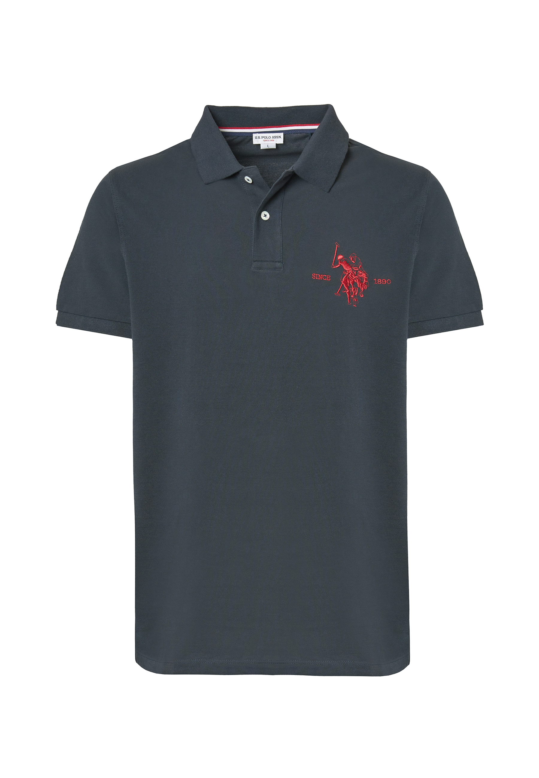 Polo shirt a maniche corte in cotone piquet con logo e sottocolletto colorato