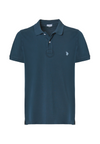 Polo a maniche corte in cotone piquet con sottocolletto colorato e logo