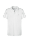 Polo a maniche corte in misto canapa e cotone organico con logo