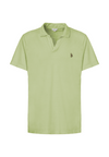 Polo a maniche corte in misto canapa e cotone organico con logo