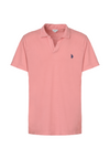 Polo a maniche corte in misto canapa e cotone organico con logo
