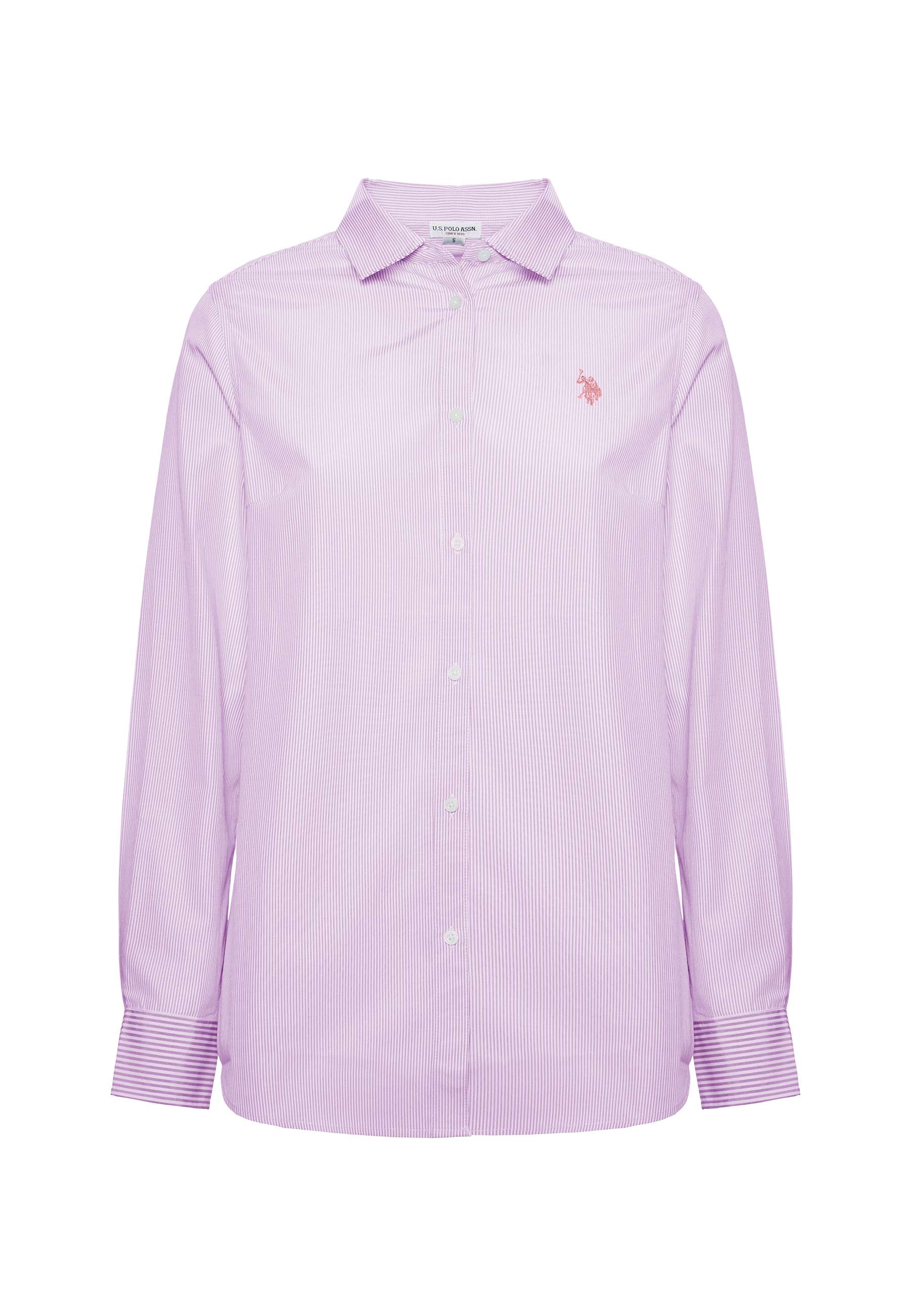 Camicia a righe in misto cotone popeline
