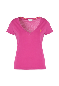T-shirt con scollo a V a maniche corte in cotone light jersey.