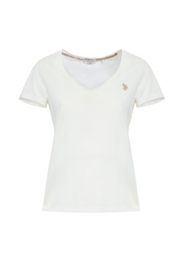 T-shirt con scollo a V a maniche corte in cotone light jersey.