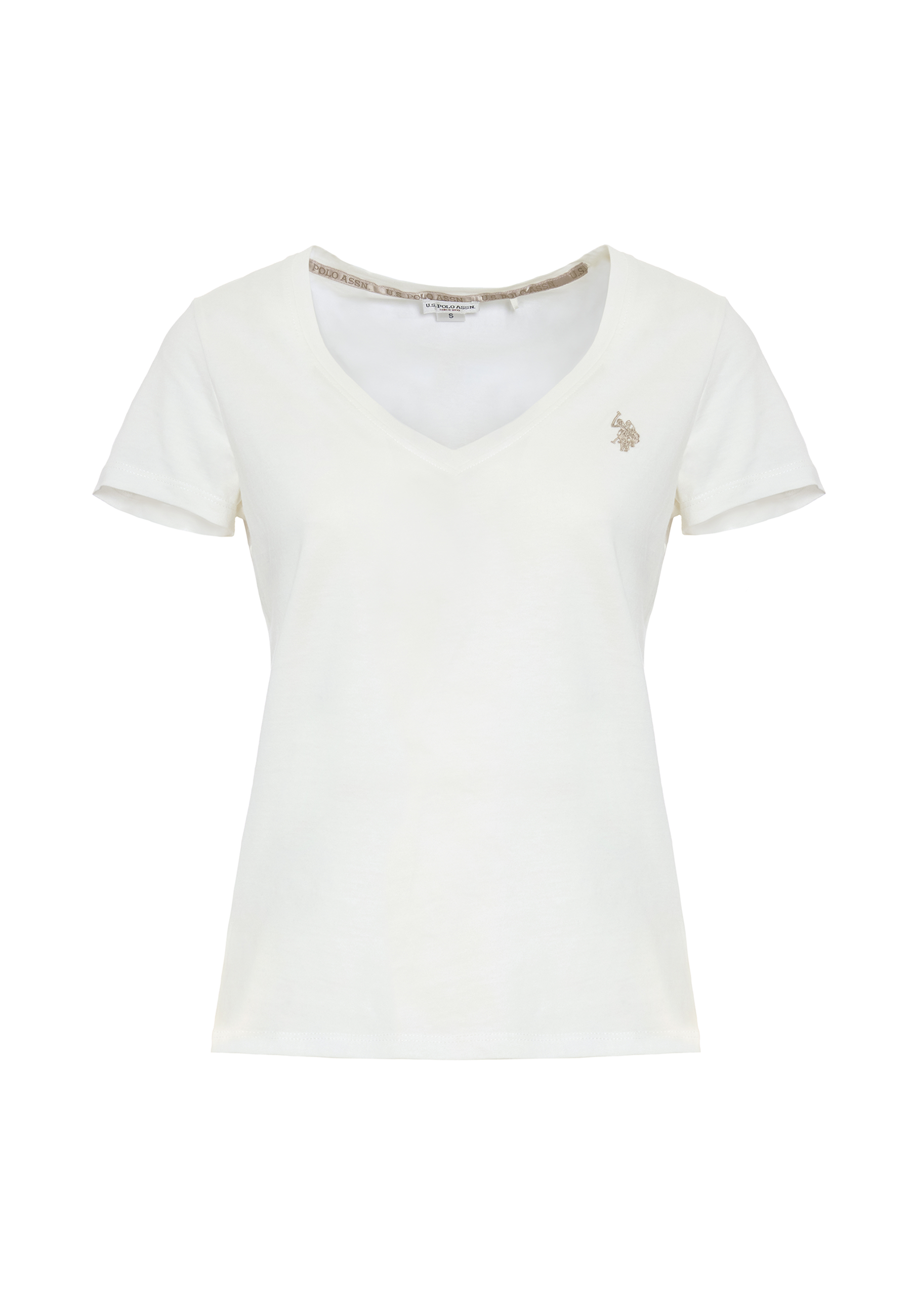 T-shirt con scollo a V a maniche corte in cotone light jersey.
