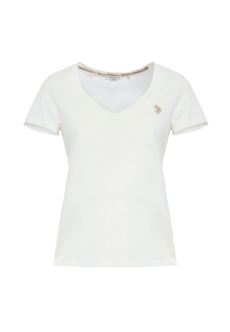 T-shirt con scollo a V a maniche corte in cotone light jersey.