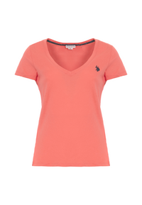 T-shirt con scollo a V a maniche corte in cotone light jersey.