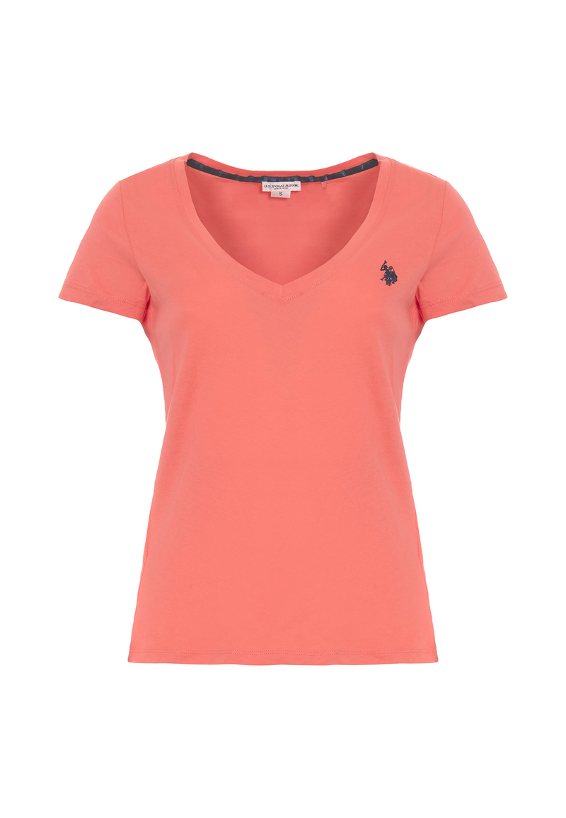 T-shirt con scollo a V a maniche corte in cotone light jersey.