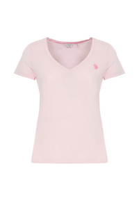T-shirt con scollo a V a maniche corte in cotone light jersey.