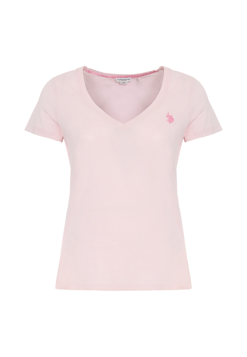 T-shirt con scollo a V a maniche corte in cotone light jersey.