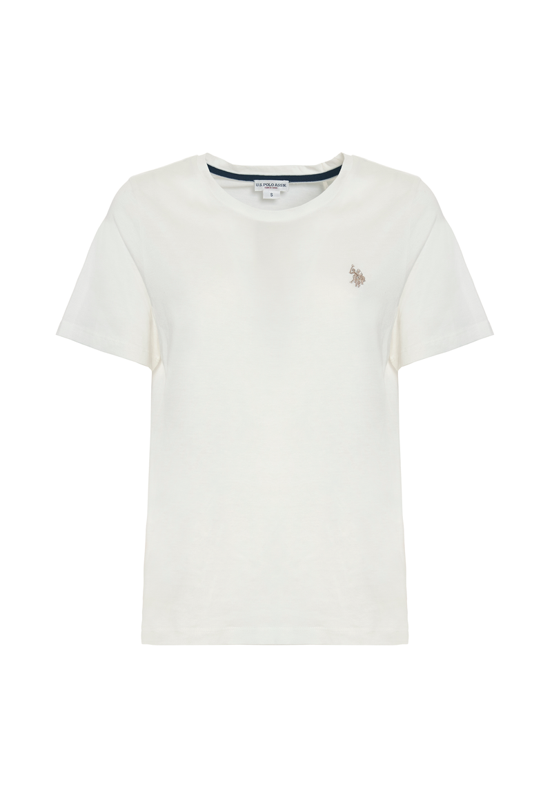 T-shirt girocollo a maniche corte in misto cotone e viscosa premium quality