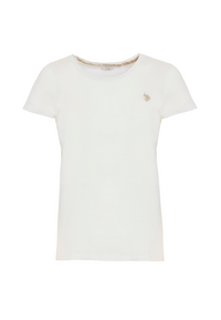 T-shirt girocollo a maniche corte in cotone light jersey