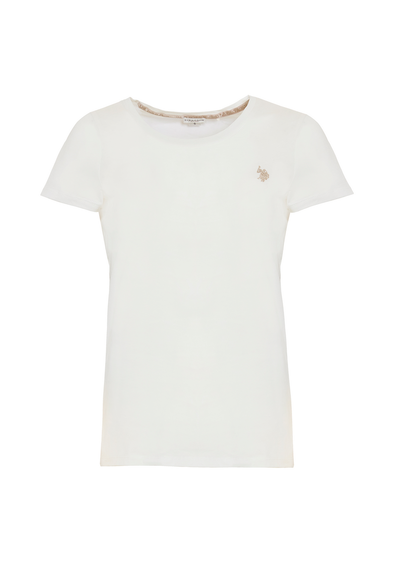 T-shirt girocollo a maniche corte in cotone light jersey