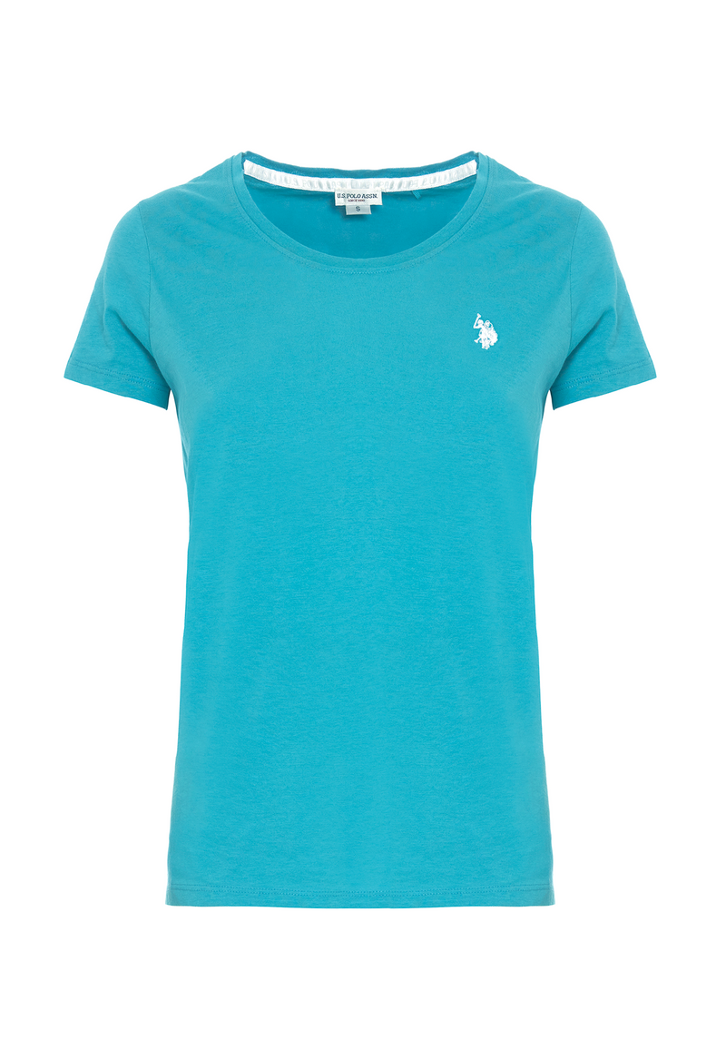 T-shirt girocollo a maniche corte in cotone light jersey