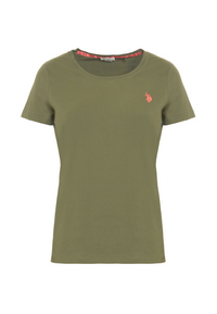 T-shirt girocollo a maniche corte in cotone light jersey