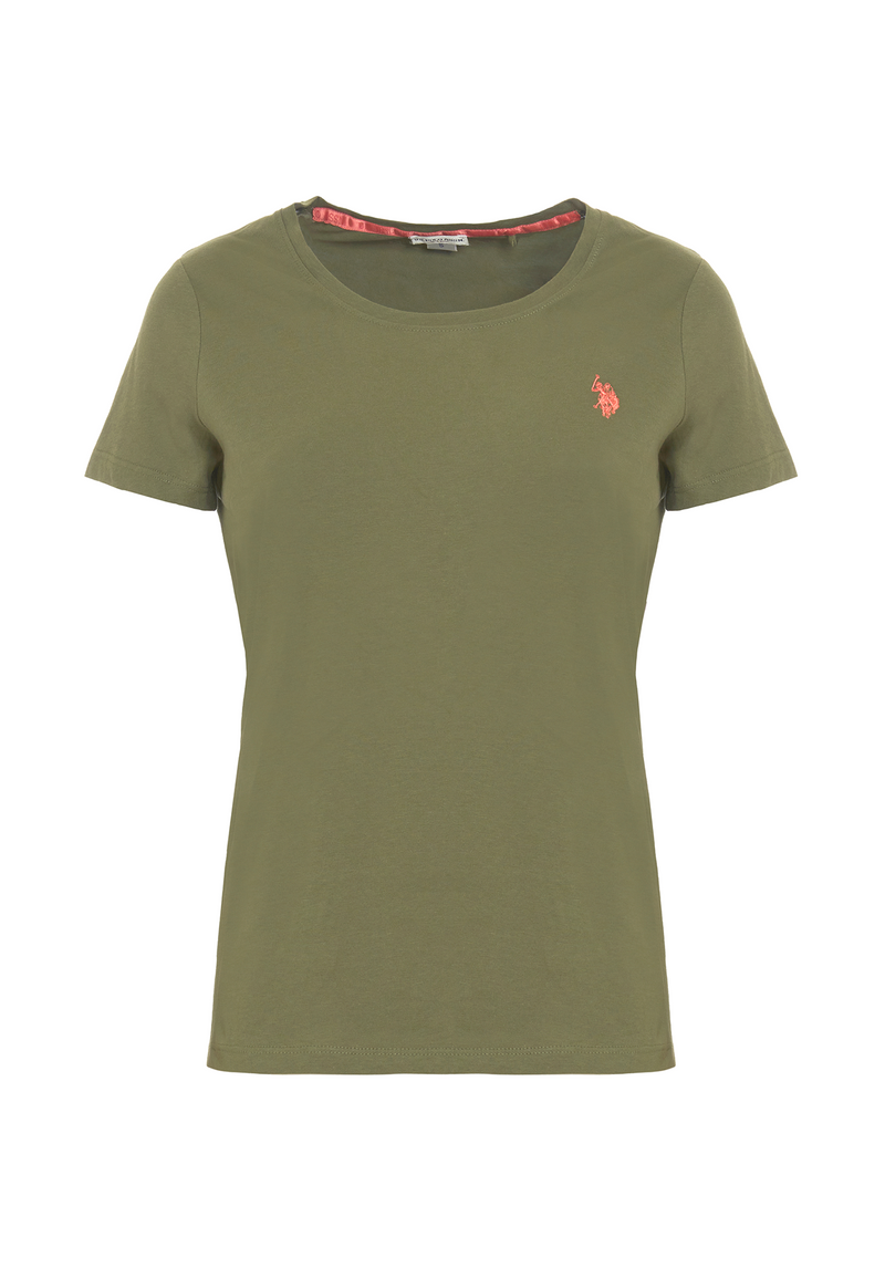 T-shirt girocollo a maniche corte in cotone light jersey