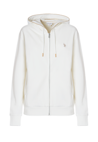 Felpa french terry con cappuccio in cotone light stretch