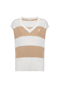 Gilet a costine con scollo a V in cotone