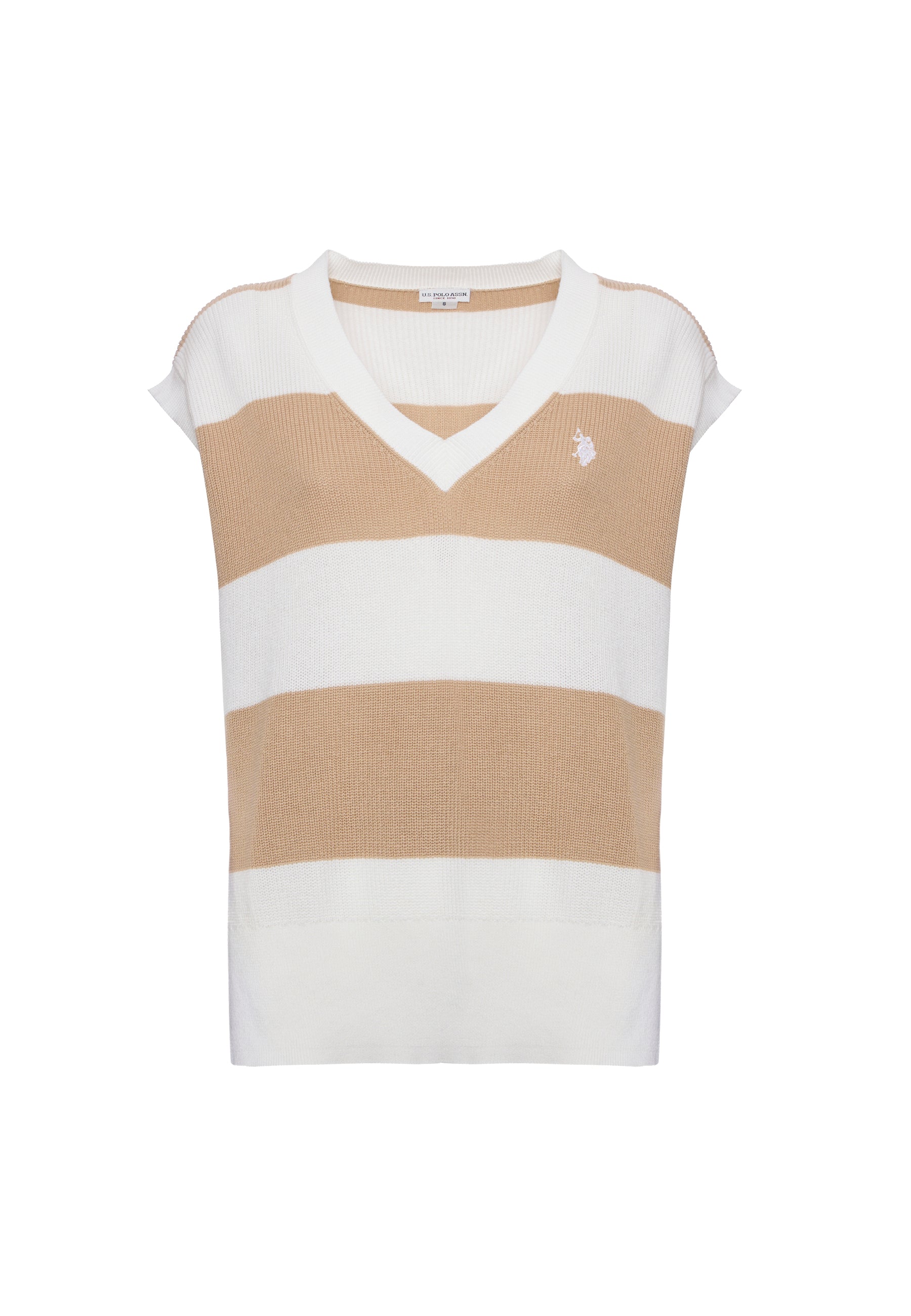 Gilet a costine con scollo a V in cotone