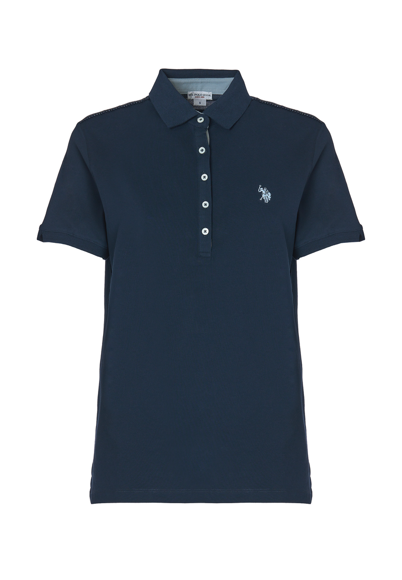 Polo a maniche corte in cotone micropiquet stretch con sottocolletto colorato