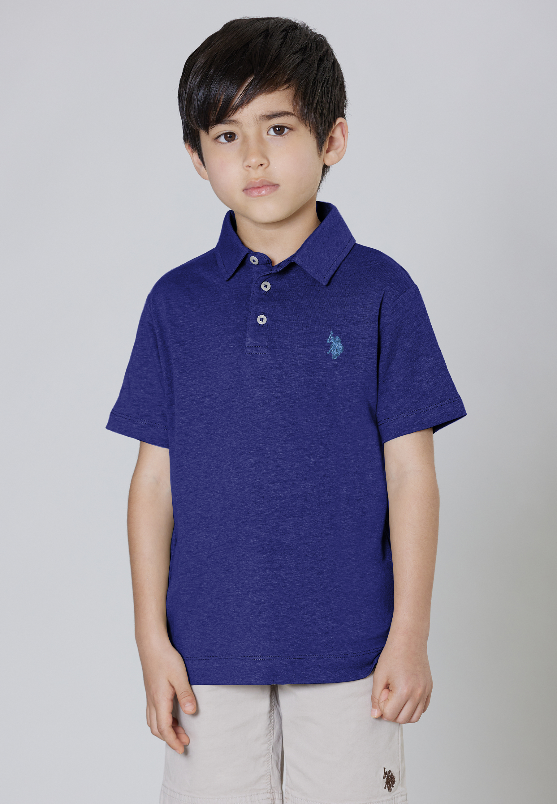 Polo a maniche corte in misto cotone e lino premium quality