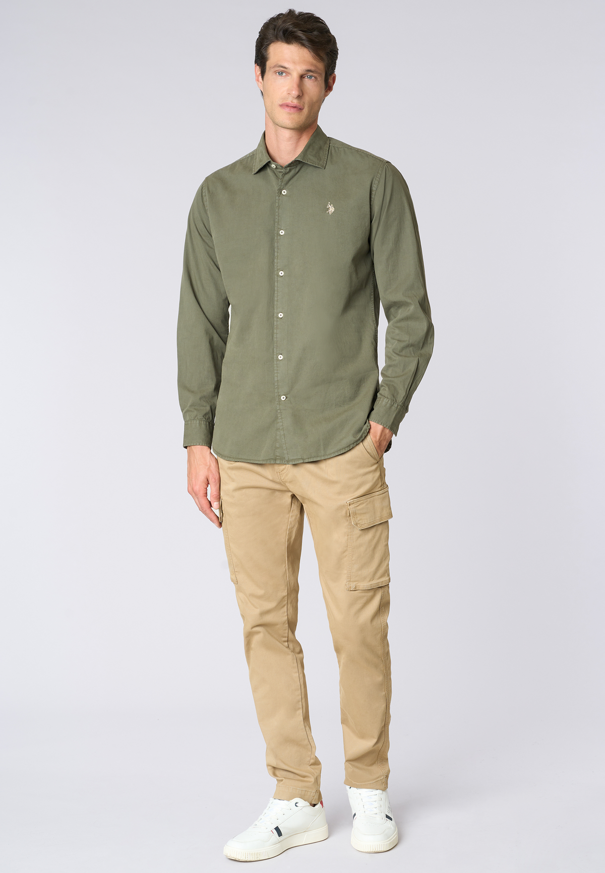 Camicia in cotone overdyed