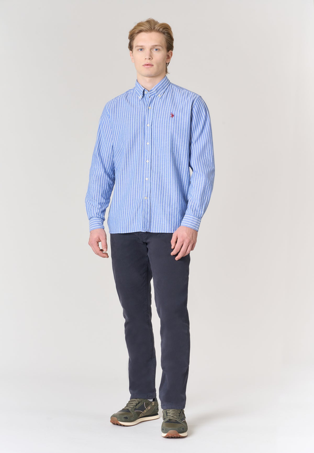 Camicia in cotone oxford a righe regular fit