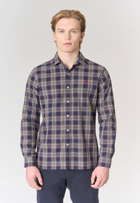 Camicia in cotone melange a quadri