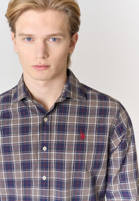 Camicia in cotone melange a quadri