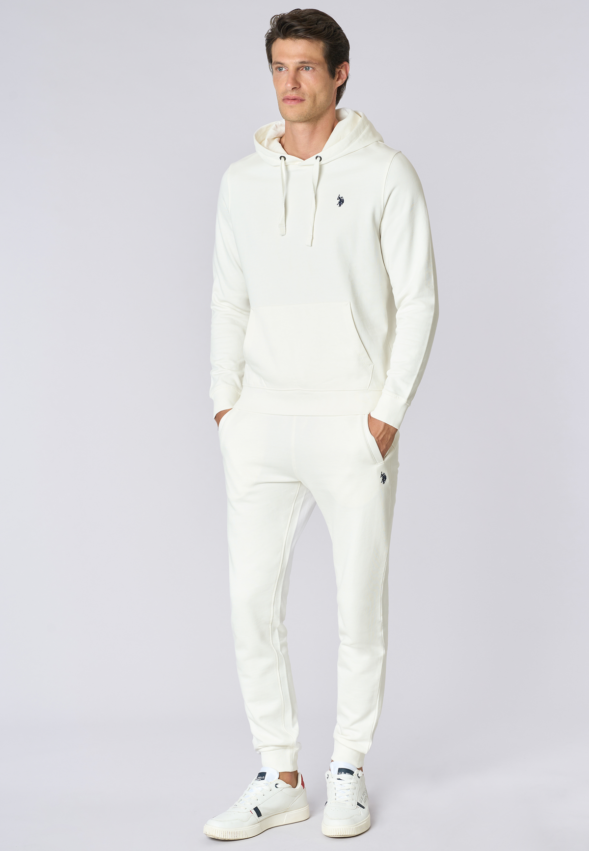 Pantalone sportivo in caldo cotone con logo