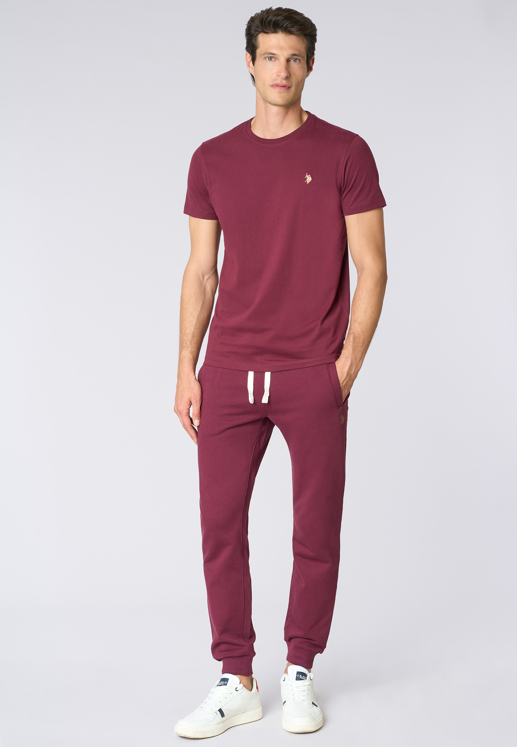 Pantalone sportivo in caldo cotone con logo